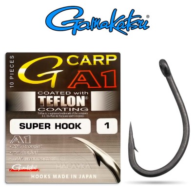 Куки Gamakatsu G-Carp A1 Super Hook Teflon Coating