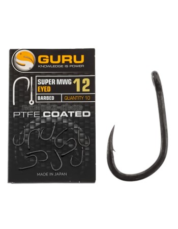 Куки за фидер с ухо Guru Super MWG Eyed, Barbed, 10 бр.