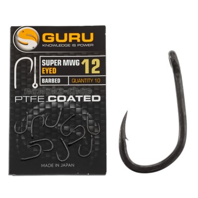 Куки за фидер с ухо Guru Super MWG Eyed, Barbed, 10 бр.