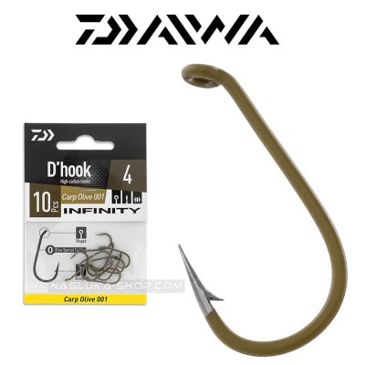 Шарански куки Daiwa D'hook Infinity Carp Olive 001