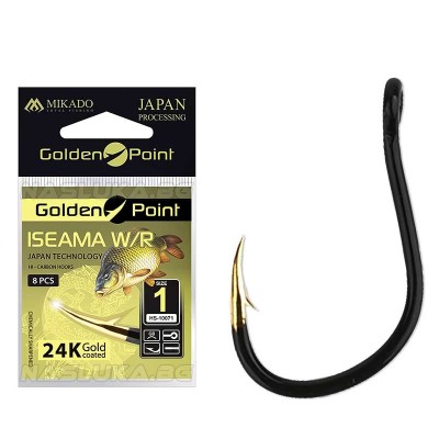 Куки с ухо за шаран Mikado Golden Point Iseama