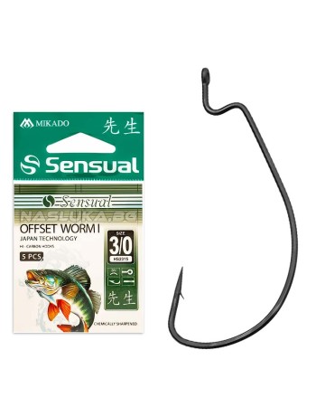 Офсетни куки Mikado Sensual Offset Worm I BN, 5 бр.