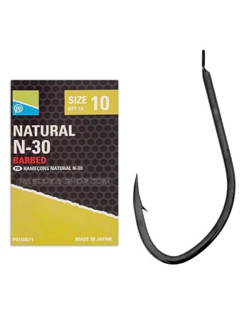 Куки Preston Innovation Natural N-30 Barbed, 15 бр.