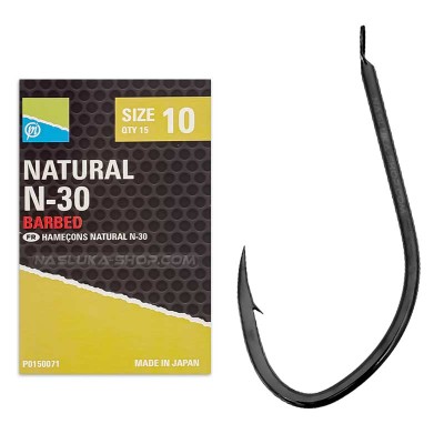 Куки Preston Innovation Natural N-30 Barbed, 15 бр.