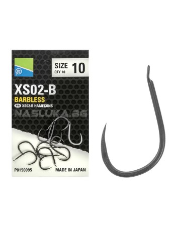 Куки без контра за фидер Preston XS02-B Barbless, 10 бр.
