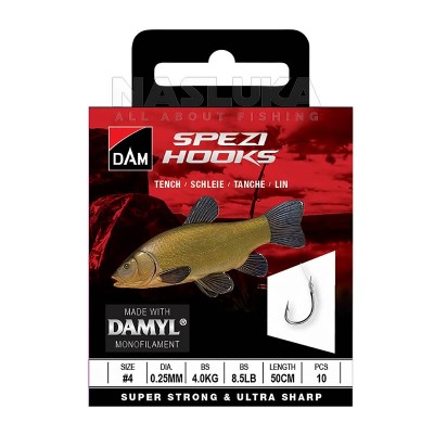 Вързани куки за лин DAM Spezi Hooks Tench, 10 бр.