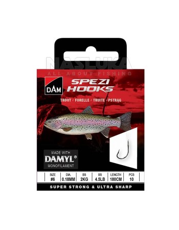 Вързани куки за пъстърва DAM Spezi Hooks, Trout, 10 бр.