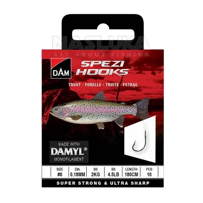 Вързани куки за пъстърва DAM Spezi Hooks, Trout, 10 бр.