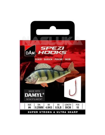 Вързани куки за костур DAM Spezi Hooks, Perch, 10 бр.
