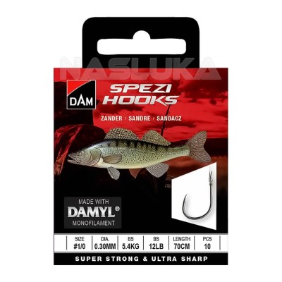 Вързани куки за бяла риба DAM Spezi Hooks, Zander, 10 бр.