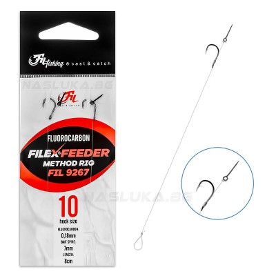 Вързани куки за метод фидер Filex Feeder Method Rig Fluorocarbon