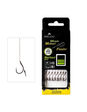 Вързани куки за фидер Mikado MF Rig with Spike Barbed Hooks, Braid
