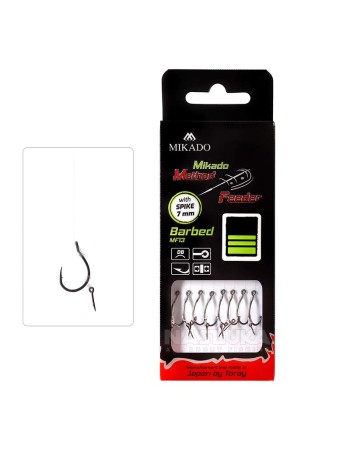 Вързани куки за фидер Mikado MF Rig with Spike Barbed Hooks, Mono