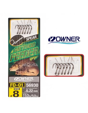 Вързани куки с клин Owner Method Feeder, Spear