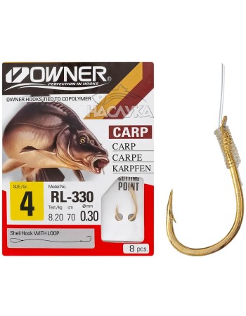Вързани куки за риболов на шаран Owner Cut Gure RL-330