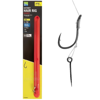 Вързани куки с клин за метод фидер Preston Innovation Bayonet Hair Rig 38 см, Barbed