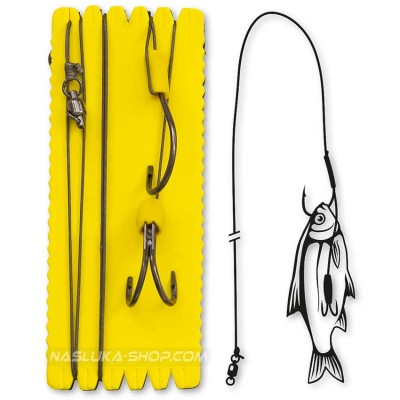 Монтаж за сом Black Cat Bouy and Boat Ghost Double Hook Rig, 100 кг