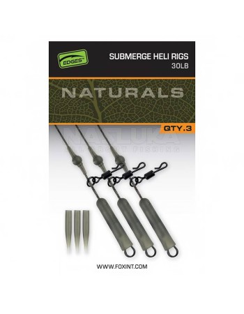 Шарански монтажи Fox Edges Naturals Submerge Heli Rigs 75 см, 3 бр.