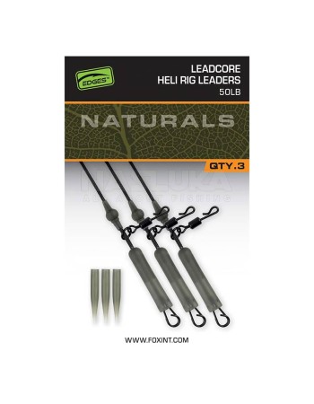 Шарански монтажи Fox Edges Naturals Leadcore Heli Rig Leaders 75 см, 3 бр.