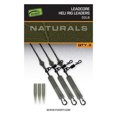 Шарански монтажи Fox Edges Naturals Leadcore Heli Rig Leaders 75 см, 3 бр.