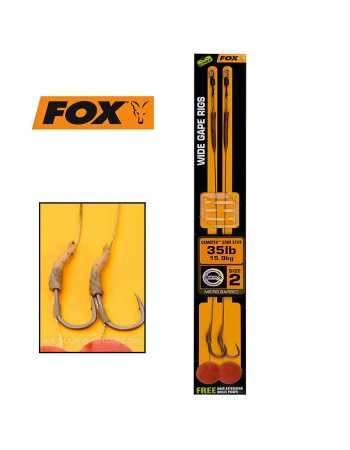 Монтажи за риболов на шаран Fox Wide Gape Rigs, Camotex Semi Stiff