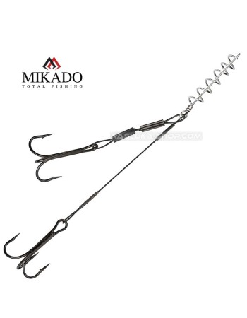Монтаж за риболов на хищници с 2 тройни куки без пинове Mikado Jaws Stinger Without Pins