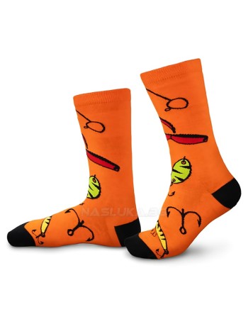 Оранжеви чорапи Delphin Atak, Стилни и удобни за спининг риболов
