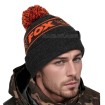 Топла зимна шапка Fox Collection Bobble Hat, Black/Orange
