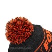 Топла зимна шапка Fox Collection Bobble Hat, Black/Orange