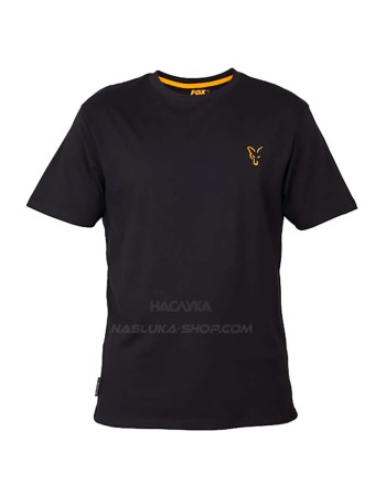 Тениска с къс ръкав Fox Collection T-Shirt Black-Orange