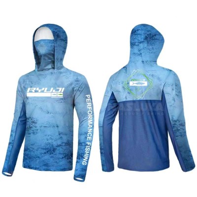 Слънцезащитна блуза Ryuji UV Performance Hoodie + Neck, Blue Sky