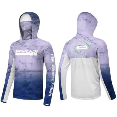 Слънцезащитна блуза Ryuji UV Performance Hoodie + Neck, Navy Blue