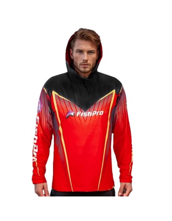Слънцезащитна блуза с качулка FishPro Fire Shark