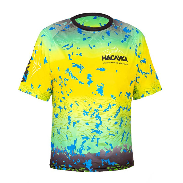 Тениска с къс ръкав НАСЛУКА Green/Yellow — снимка 1