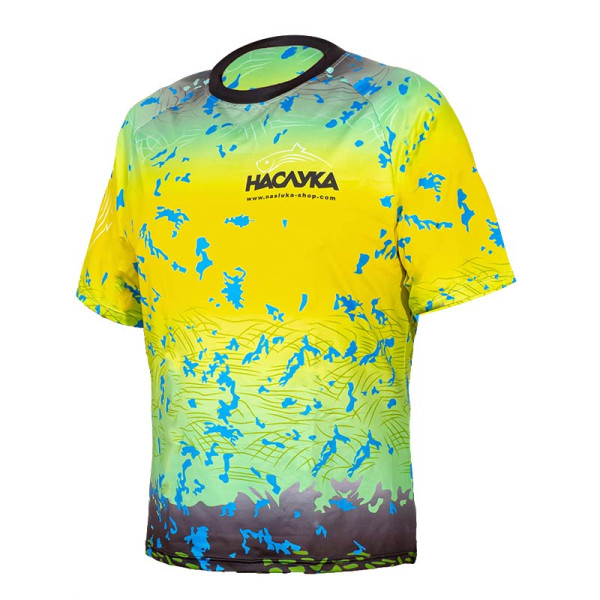 Тениска с къс ръкав НАСЛУКА Green/Yellow — снимка 2