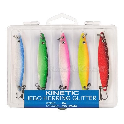 Комплект от 5 бр. клатушки Kinetic Jebo Herring Glitter, 18 г