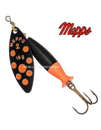 Въртяща блесна Mepps Aglia Long Heavy Black/Orange Dots