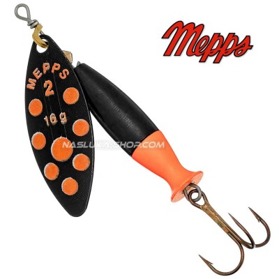 Въртяща блесна Mepps Aglia Long Heavy Black/Orange Dots