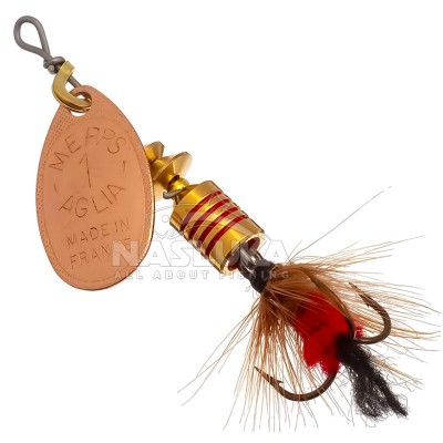 Въртяща блесна Mepps Aglia Mouche, CU Red