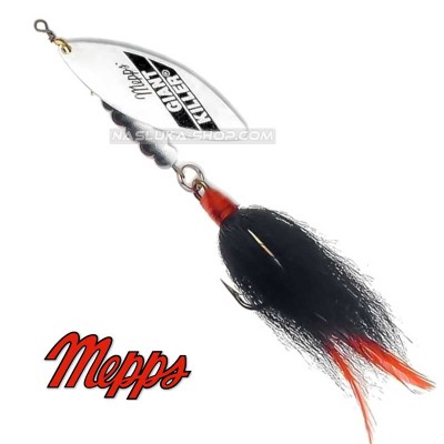 Въртяща блесна за щука Mepps Giant Killer Bucktail, White-Black