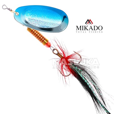 Въртяща блесна Mikado Blaster with Tassel Silver, цвят 00H