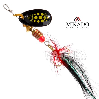 Въртяща блесна Mikado Blaster with Tassel Silver, цвят 21