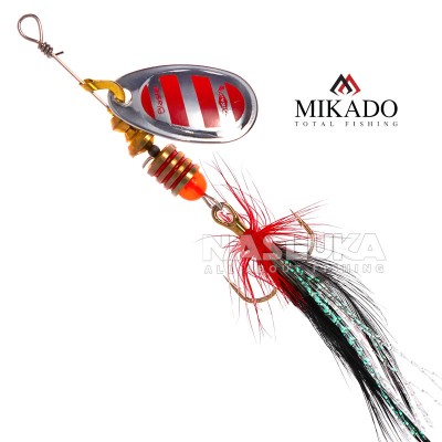 Въртяща блесна Mikado Blaster with Tassel Silver, цвят 22