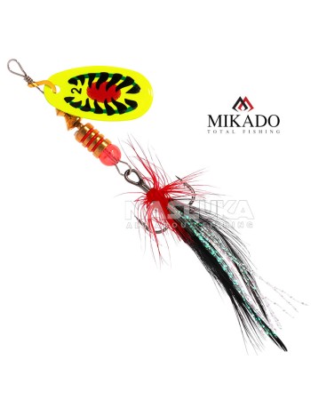 Въртяща блесна Mikado Blaster with Tassel Silver, цвят 28