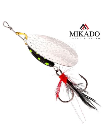 Въртяща блесна Mikado M-Grub, цвят Silver/Black Lemon