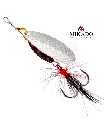 Въртяща блесна Mikado M-Grub, цвят Silver/Black Tiger