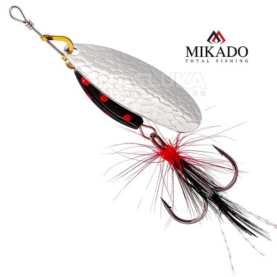 Въртяща блесна Mikado M-Grub, цвят Silver/Black Tiger