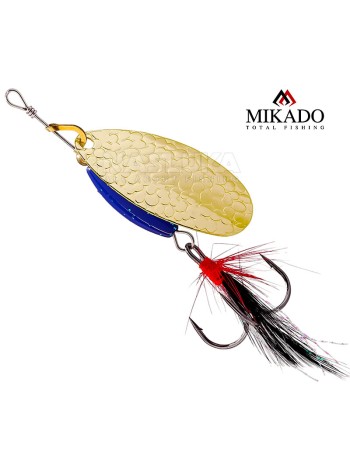 Въртяща блесна Mikado M-Grub, цвят Gold/Blue Knight
