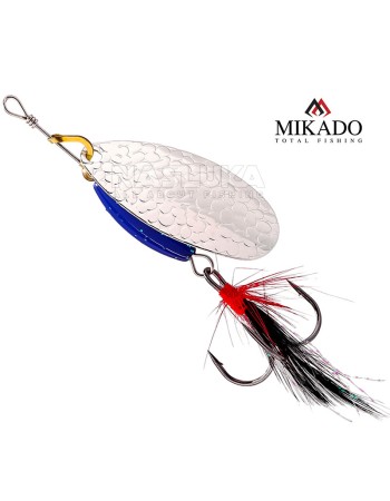 Въртяща блесна Mikado M-Grub, цвят Silver/Blue Knight