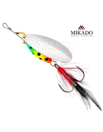 Въртяща блесна Mikado M-Grub, цвят Silver/Firetiger